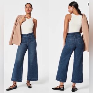 SPANXShape Everywear Cropped Wide Leg Jeans With Patch Pockets Size S